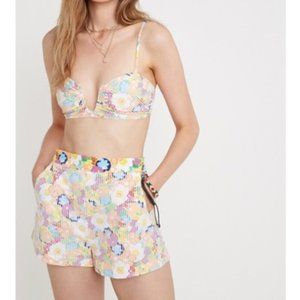 Urban Outfitters Jupiter Floral Plunging Bra Top & Shorts Set